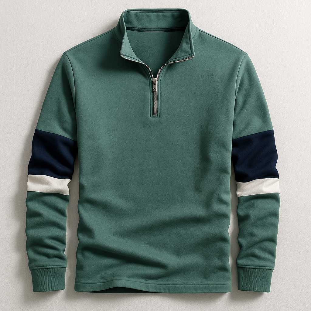Sudadera Marco con cuello de cremallera hasta el cuarto