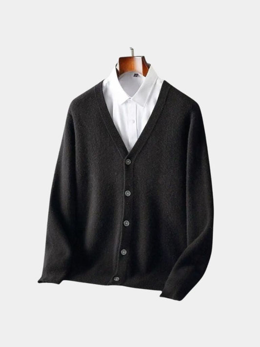 Merino-Wollcardigan mit V-Ausschnitt - Cross & Crown