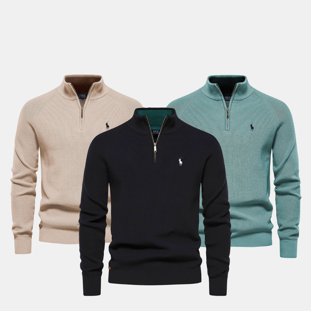 Suéter para hombre con cuello de cremallera L.R (liquidación)