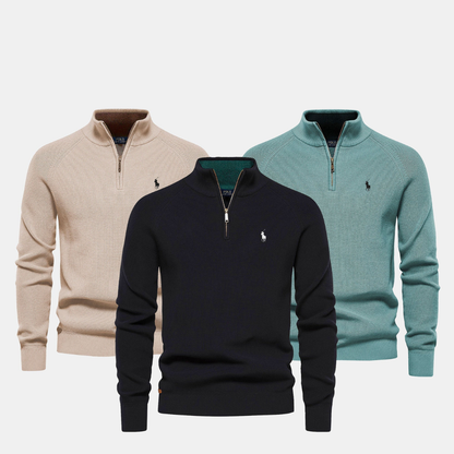 Suéter para hombre con cuello de cremallera L.R (liquidación)