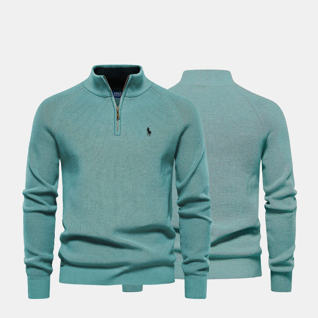 Suéter para hombre con cuello de cremallera L.R (liquidación)