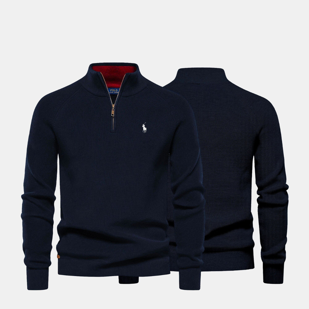 Suéter para hombre con cuello de cremallera L.R (liquidación)