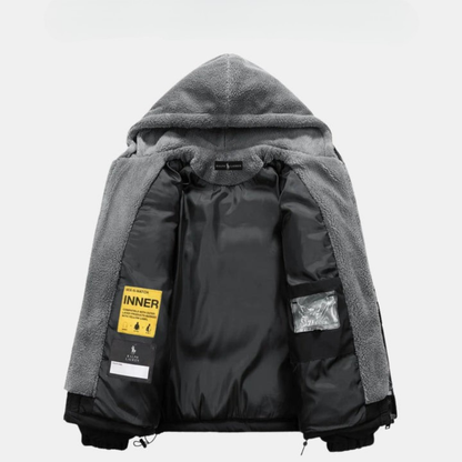 Chaqueta de invierno L.R acolchada con capucha de forro polar || OFERTA DE LIQUIDACIÓN