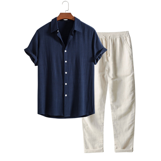 Conjunto Chic Informal de Lino de 2 piezas