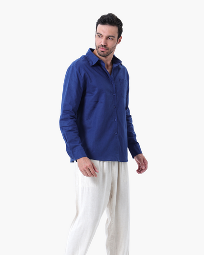 Langärmliges Leinen-Set