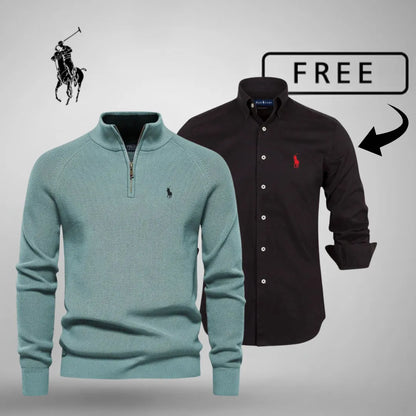 L.R Style & Comfort Premium – Jersey con media cremallera + camisa clásica GRATIS