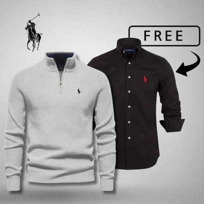 L.R Style & Comfort Premium – Jersey con media cremallera + camisa clásica GRATIS