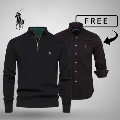 L.R Style & Comfort Premium – Jersey con media cremallera + camisa clásica GRATIS