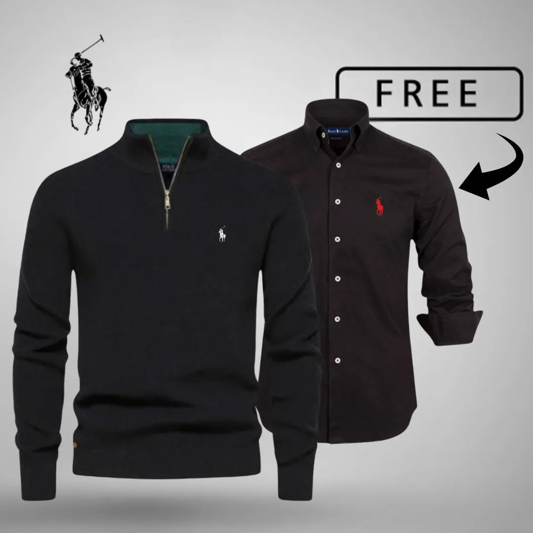 L.R Style & Comfort Premium – Jersey con media cremallera + camisa clásica GRATIS