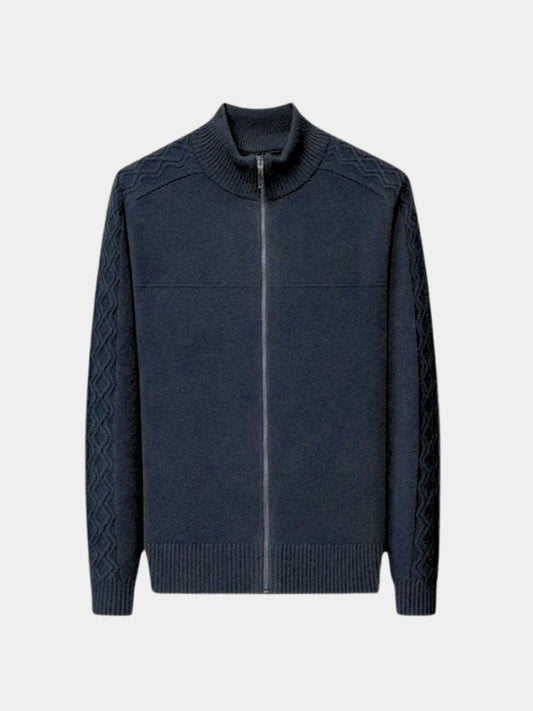 Rollkragenpullover Kaschmir mit Reißverschluss – Cross & Crown