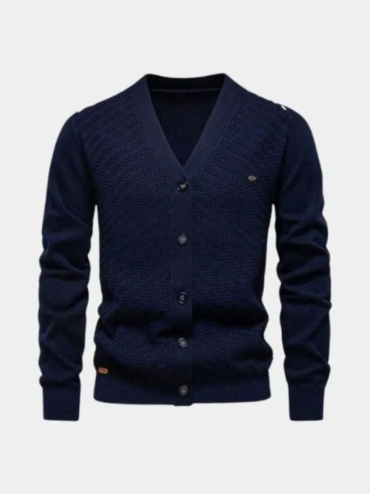 V-neck knitted cardigan - Cross & Crown