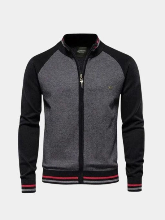 Cardigan mit Stehkragen und Color-Block-Muster - Cross & Crown